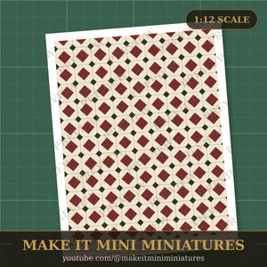 Papel pintado y suelos para casas de muñecas, imprimibles a escala 1:12 — Pack victoriano, 20 hojas imagen 2