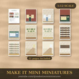 1:12 Scale Diorama Backdrops – 20 Printable Victorian Street, Shop, Room Scenes (Digital Download) image 4