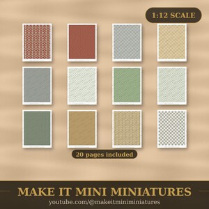 Dollhouse Wallpaper & Flooring Printable 1:12 Scale — Garden Pack, 20 Sheets image 4