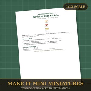 Miniatur-Samentütchen zum Ausdrucken im Maßstab 1:12 – Puppenhauszubehör (digitaler Download) Bild 3