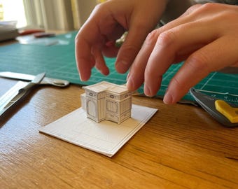1:12 Scale Dollhouse Laundry Set – Printable Washer, Drying Rack, Shelf, Table (Digital Download)