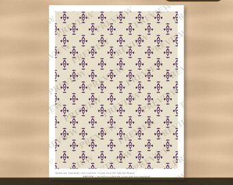 Dollhouse Halloween Wallpaper & Flooring Printable 1:12 Scale — 20 Sheets, Damask, Cobwebs, Bats