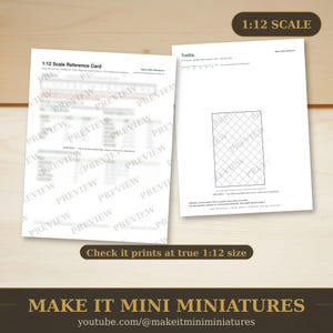 Dollhouse Garden Trellis Template 1:12 Scale — Printable Miniature Furniture Cut-Out Pattern image 3