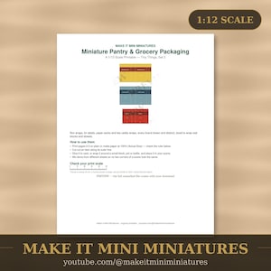 Miniature Pantry & Grocery Packaging Printable 1:12 Scale — Dollhouse Accessories Digital Download image 2