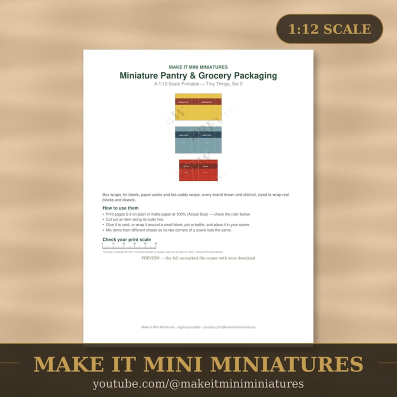 Miniature Pantry & Grocery Packaging Printable 1:12 Scale — Dollhouse Accessories Digital Download image 2