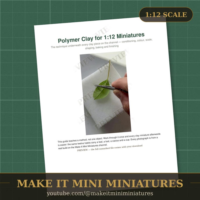 Polymer Clay for 1:12 Miniatures — Printable Step-by-Step Build Guide with Photographs image 3