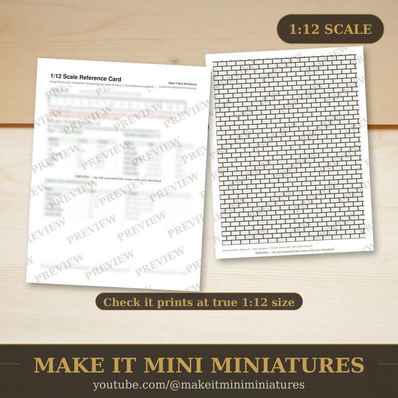 Dollhouse Wallpaper & Flooring Printable 1:12 Scale — Shop Interior Pack, 20 Sheets image 3