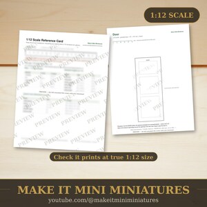 Dollhouse Door Template 1:12 Scale — Printable Miniature Furniture Cut-Out Pattern image 4