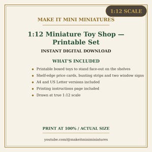 1:12 Scale Toy Shop Printable – Boxed Toys, Shelf Cards, Window Signs (Digital Download) Bild 5