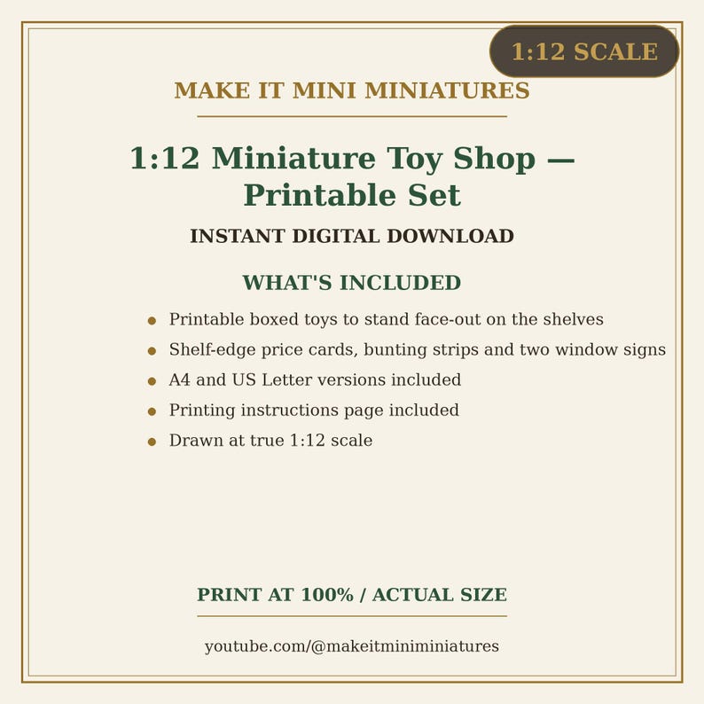 1:12 Scale Toy Shop Printable – Boxed Toys, Shelf Cards, Window Signs (Digital Download) Bild 5