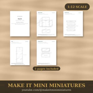 Dollhouse Shop Furniture Set 1:12 Scale — 4 Printable Miniature Templates image 4