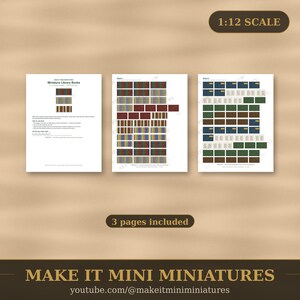 Miniature Library Books Printable 1:12 Scale — Dollhouse Accessories Digital Download image 4