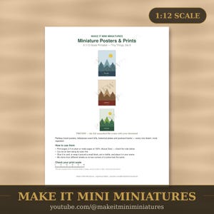 Miniaturposter & -drucke im Maßstab 1:12 zum Ausdrucken – Puppenhauszubehör (Digitaler Download) Bild 1