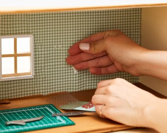 Dollhouse Wallpaper & Flooring Printable 1:12 Scale — Cottage Pack, 20 Sheets
