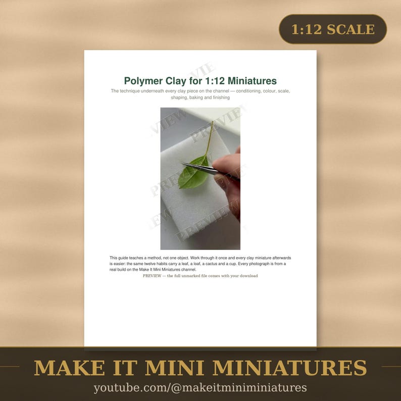 Polymer Clay for 1:12 Miniatures — Printable Step-by-Step Build Guide with Photographs image 2