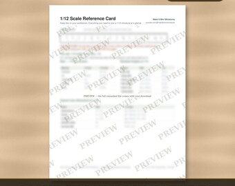 Free 1:12 Scale Reference Card Printable — Dollhouse Miniature Ruler & Conversion Chart