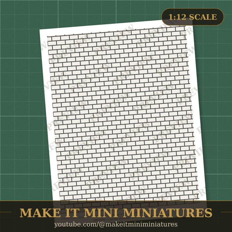 Dollhouse Wallpaper & Flooring Printable 1:12 Scale — Shop Interior Pack, 20 Sheets image 2