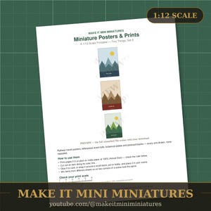 Miniaturposter & -drucke im Maßstab 1:12 zum Ausdrucken – Puppenhauszubehör (Digitaler Download) Bild 2