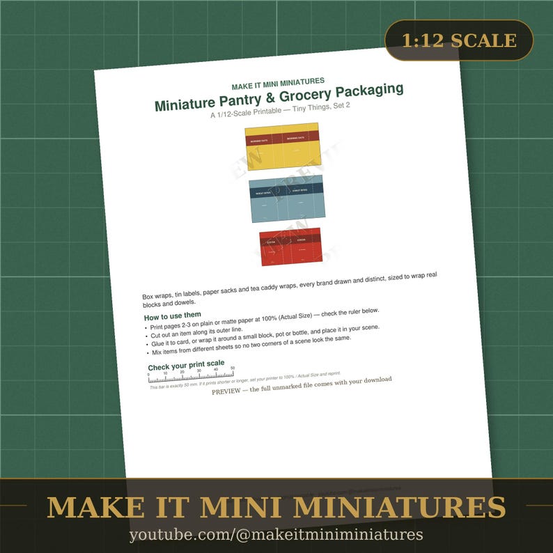 Miniature Pantry & Grocery Packaging Printable 1:12 Scale — Dollhouse Accessories Digital Download image 3