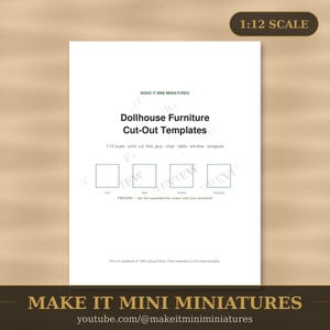 Dollhouse Furniture Starter Templates 1:12 Scale — 4 Printable Miniature Patterns for Beginners image 1