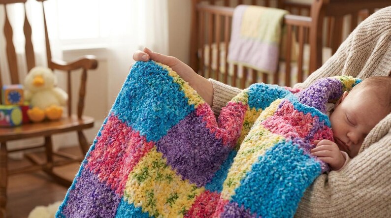 Color Block Panel Crochet Blanket Pattern, Modern Striped Afghan (PDF ...