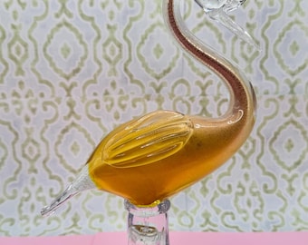 Vintage Murano Glass Crane Sculpture