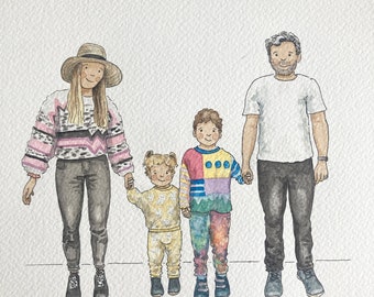 Illustration de portrait de famille personnalisé