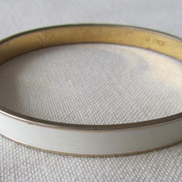 Vintage gold tone beige enamel Monet bracelet