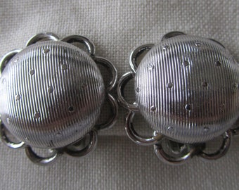 Vintage silver tone Coro clip on flower earrings