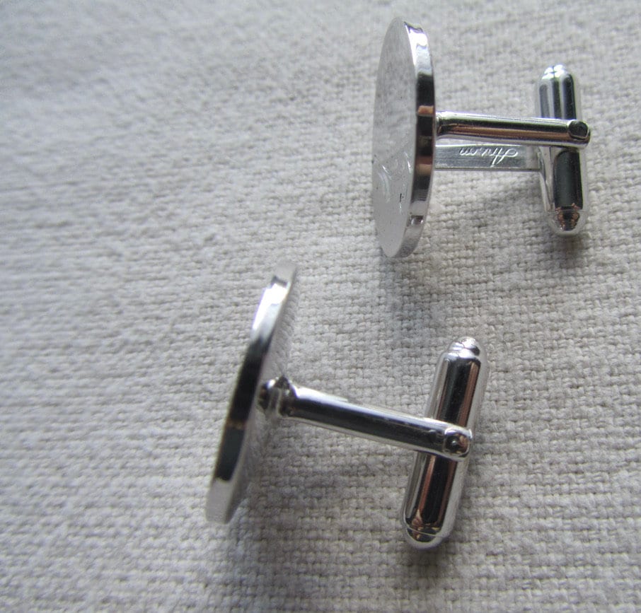 Boutons De Manchette Vintage ANSON - Argent Massif Modèle Starburst - Occasion