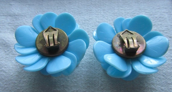 TseenYi Orecchini a forma di fiore blu boho blu opaco orecchini a