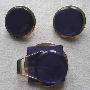 Vintage Lila Lucite Set aus Brosche und Ohrclips