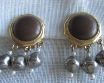 Vintage Liz Claiborne beaded clip on earrings