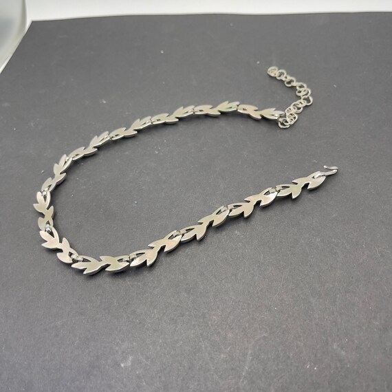Silver Tone Link Necklace, Unsigned, Hook Clasp, … - image 4