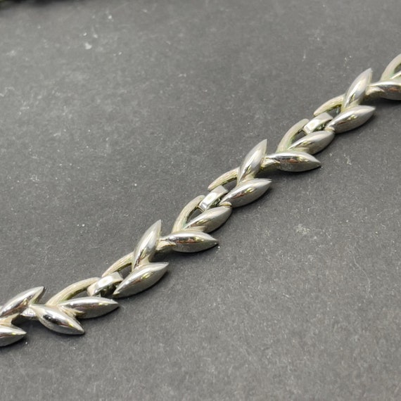 Silver Tone Link Necklace, Unsigned, Hook Clasp, … - image 6