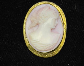 Antique Pink Shell Cameo Antique Cameo Victorian Pink Cameo Bridal Cameo Wedding Cameo Victorian Angel Skin Cameo Carved Shell Cameo