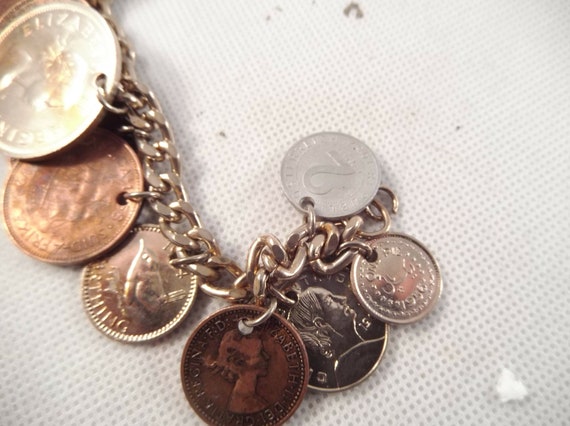 Drilled Coin Bracelet, Variety of Countries, Most… - image 3