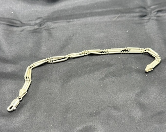 Sterling Silver Bracelet, 3 Strands, Balls and Bars, Marked 925, FAS, Lobster Claw Clasp, 7” Long