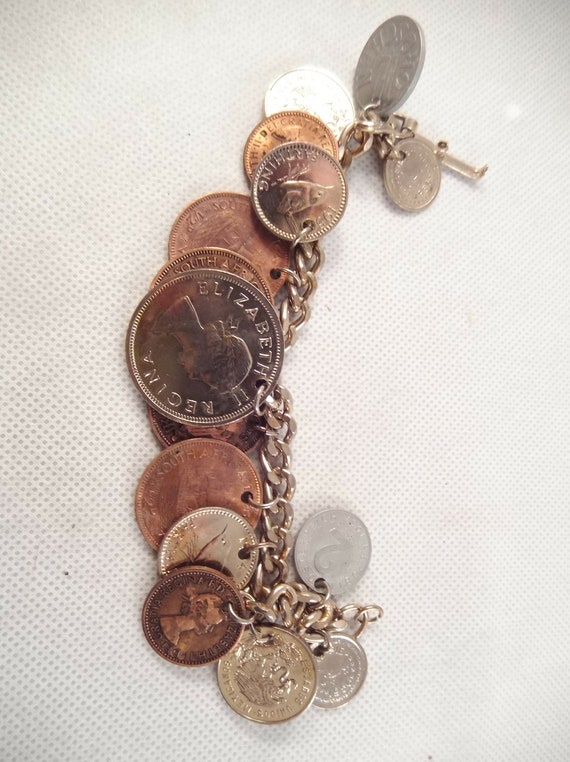 Drilled Coin Bracelet, Variety of Countries, Most… - image 2