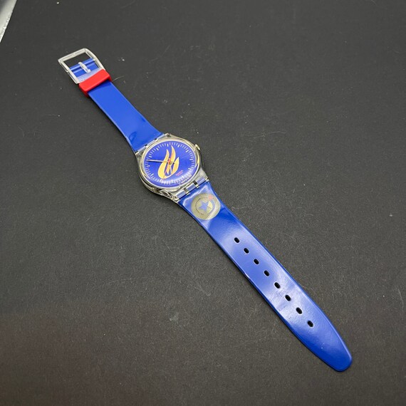 Reloj Swatch azul y dorado Starfire 1995 con segundero sin numeros funciona bien bateria nueva Etsy Espana