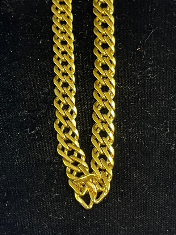 Napier Long Chain Necklace, Gold Tone Metal, Lobs… - image 2