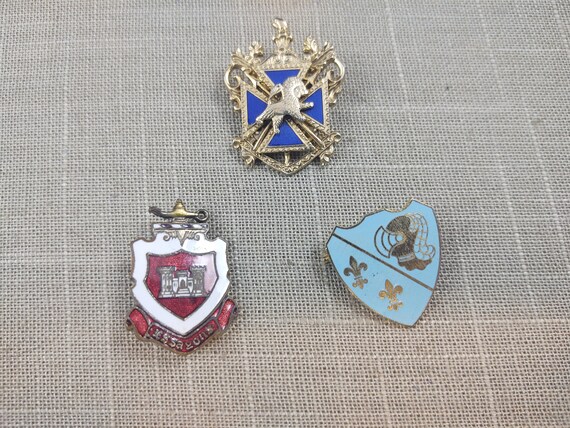 Set of Three Heraldic Pins, Variety, Coat of Arms