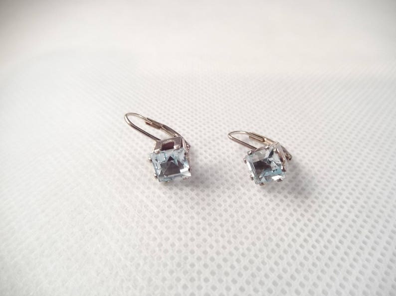 Sterling Topaz Pierced Earrings