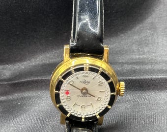 Au Ruse Ladies Mechanical Watch, Swiss Made, 17 Jewels, Orbit, Rotating Illusion Edge and Red Dot Second Hand, Works Fine