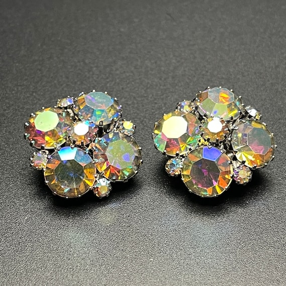 Weiss Clip on Earrings with Large and Small Round… - image 1
