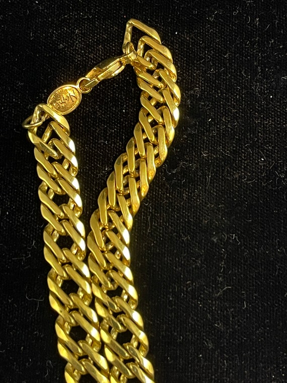Napier Long Chain Necklace, Gold Tone Metal, Lobs… - image 4