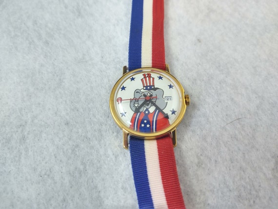 Red White and Blue Republican Wrist Watch Mechanical Stiff | Etsy