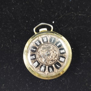 Harvester Pendant Watch, Pocket Watch, Mechanical, Roman Numerals, Gold Tone Metal, Works