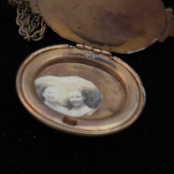 Shell Carved Cameo, Locket with Small Photo, Bras… - image 5