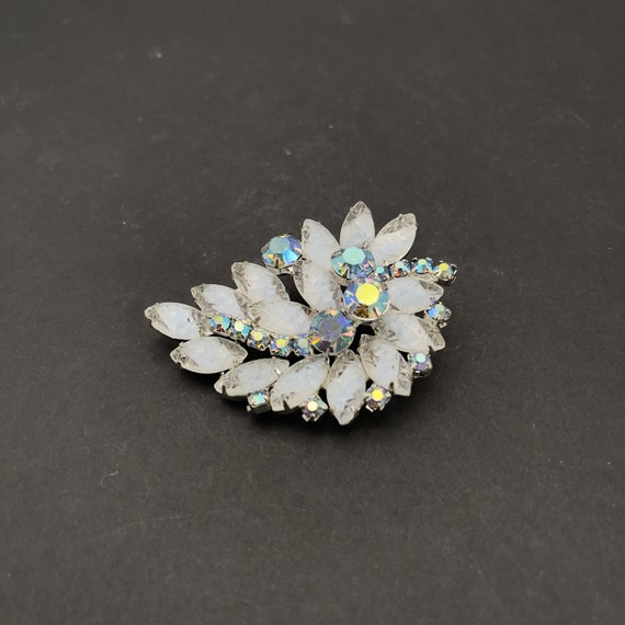 Likely Juliana Light Blue Leaf Pin with Round AB … - image 2